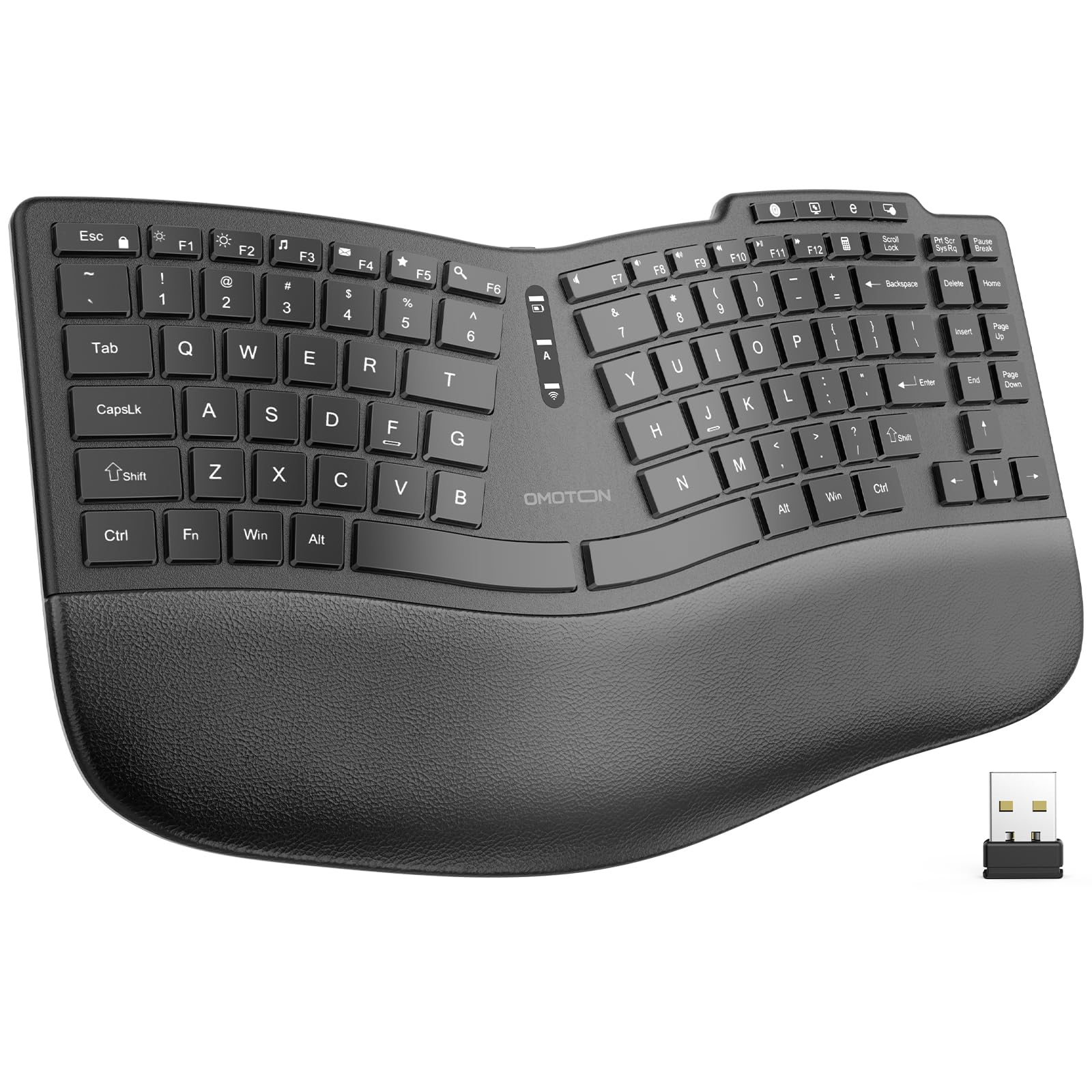 Teclado Dividido Sem Fio Omoton Ergonômico Com Apoio De Pulso