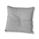 Almofada Quadrada Tina Com Botão Central 50x50 Cm Veludo 7 Decor Prata
