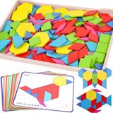 Brinquedo Educativo De 3 Lontras Em Forma De Blocos Padrão: 150 Peças De Madeira