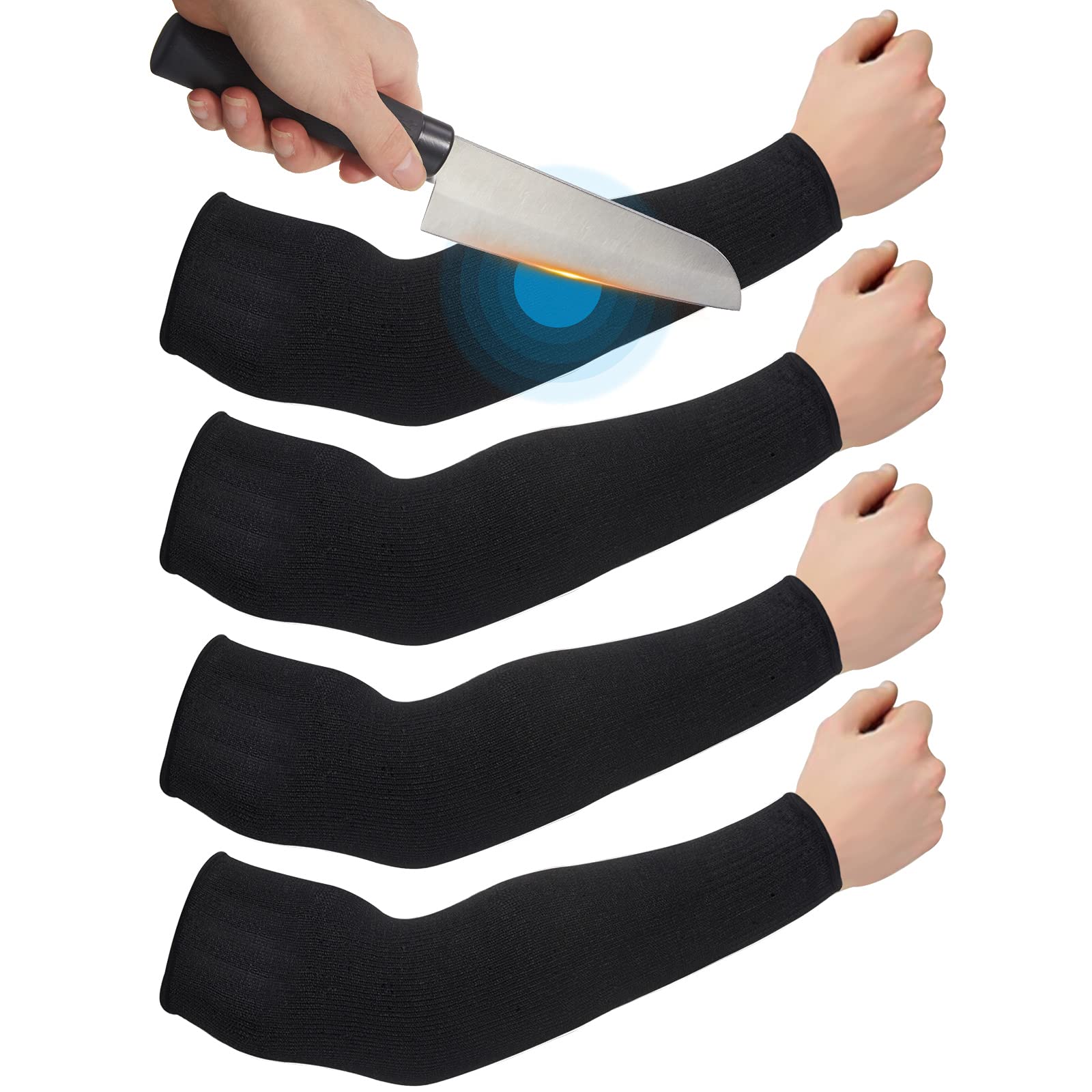 Protetores De Braço Geyoga Com Mangas Resistentes A Cortes, 2 Pares, Pretos