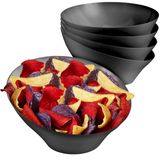 Taças De Servir Stock Your Home Black Plastic 1600 Ml (pacote Com 4)