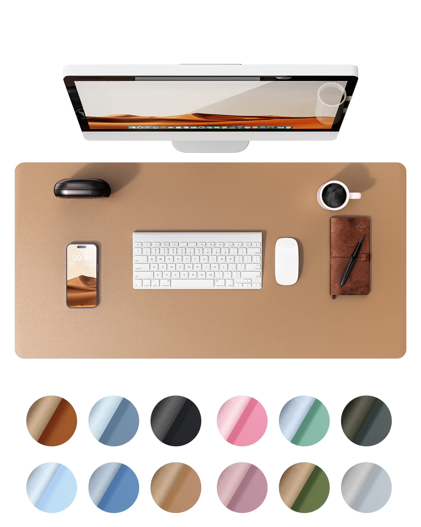 Protetor De Mesa Ysagi Leather Impermeável 80x40cm Khaki