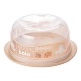 Boleira De Plastico Redonda Plasutil Decorada Nude Com Tampa Encaixavel - 003424
