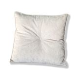 Almofada Quadrada Tina Com Botão Central 50x50 Cm Veludo 7 Decor Bege