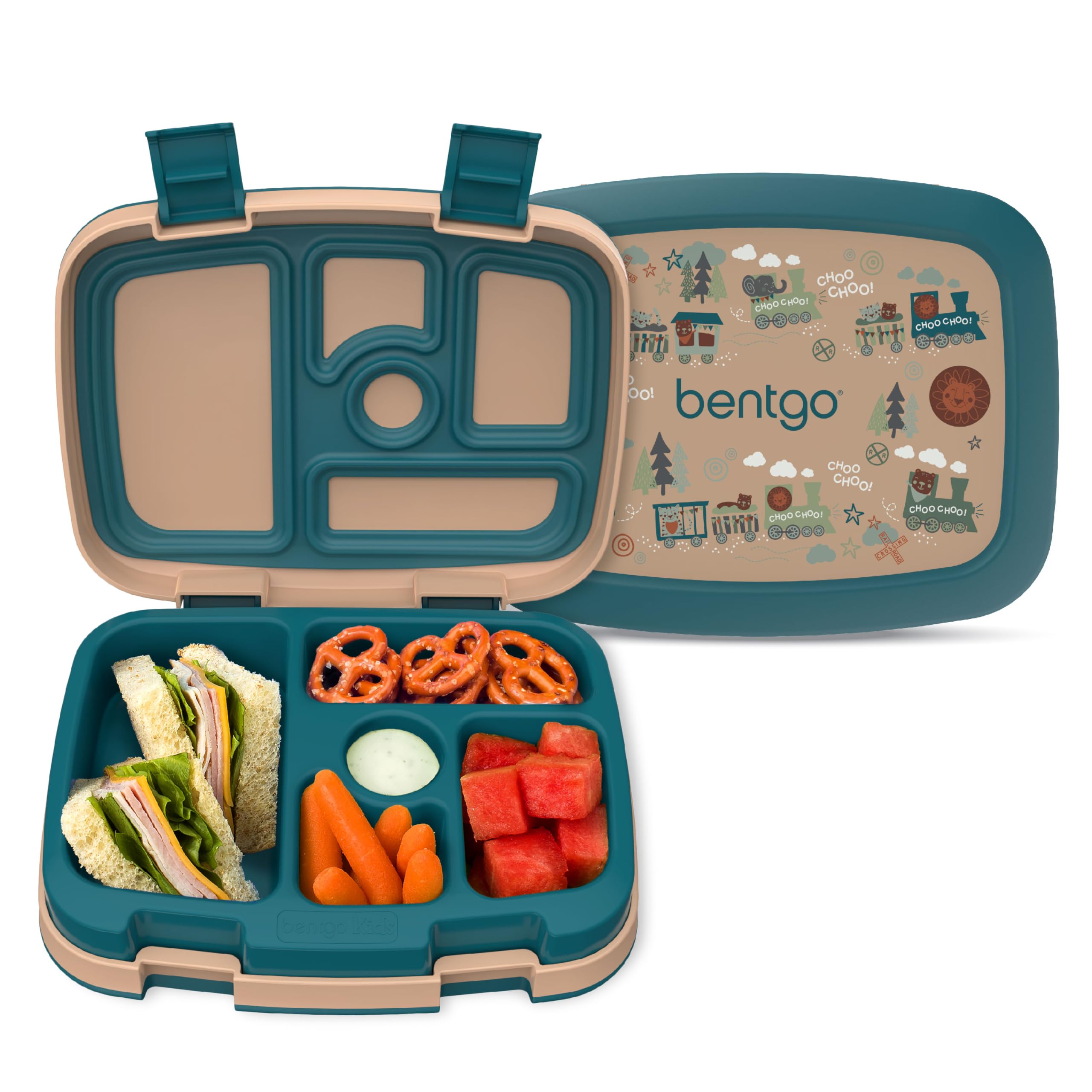 Lunch Box Bentgo Kids Imprime Trens De 5 Compartimentos À Prova De Vazamentos