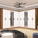 Closet Casal Duplo Rubi Premium 16 Portas Plus 8 Gavetas Cinamomo Branco