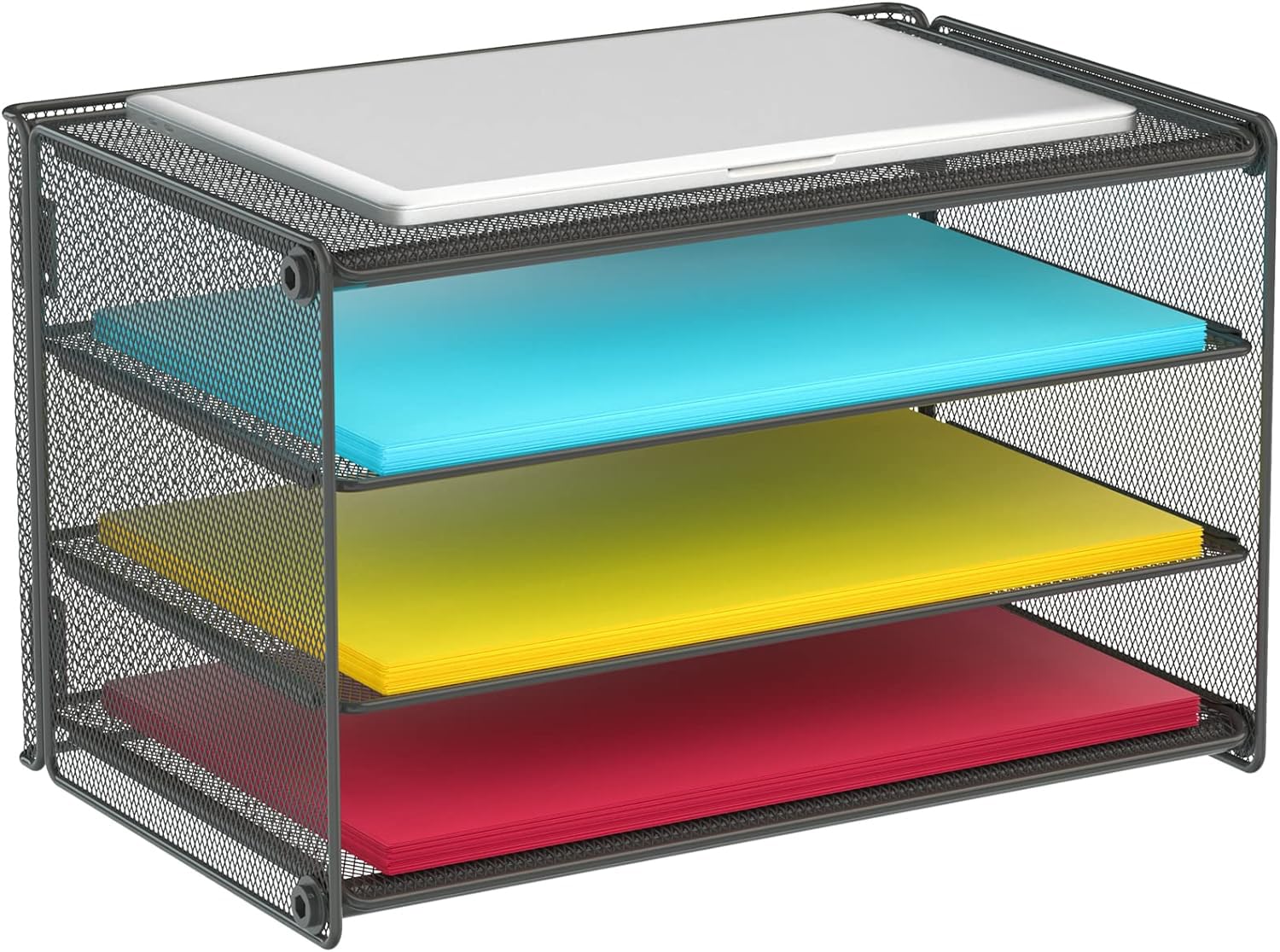 Organizador De Arquivos De Mesa Samstar Paper Letter Tray 3 Camadas, Preto