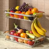 Cesta De Frutas Sevenblue 2025 Pro De 2 Camadas Com Cabides De Banana