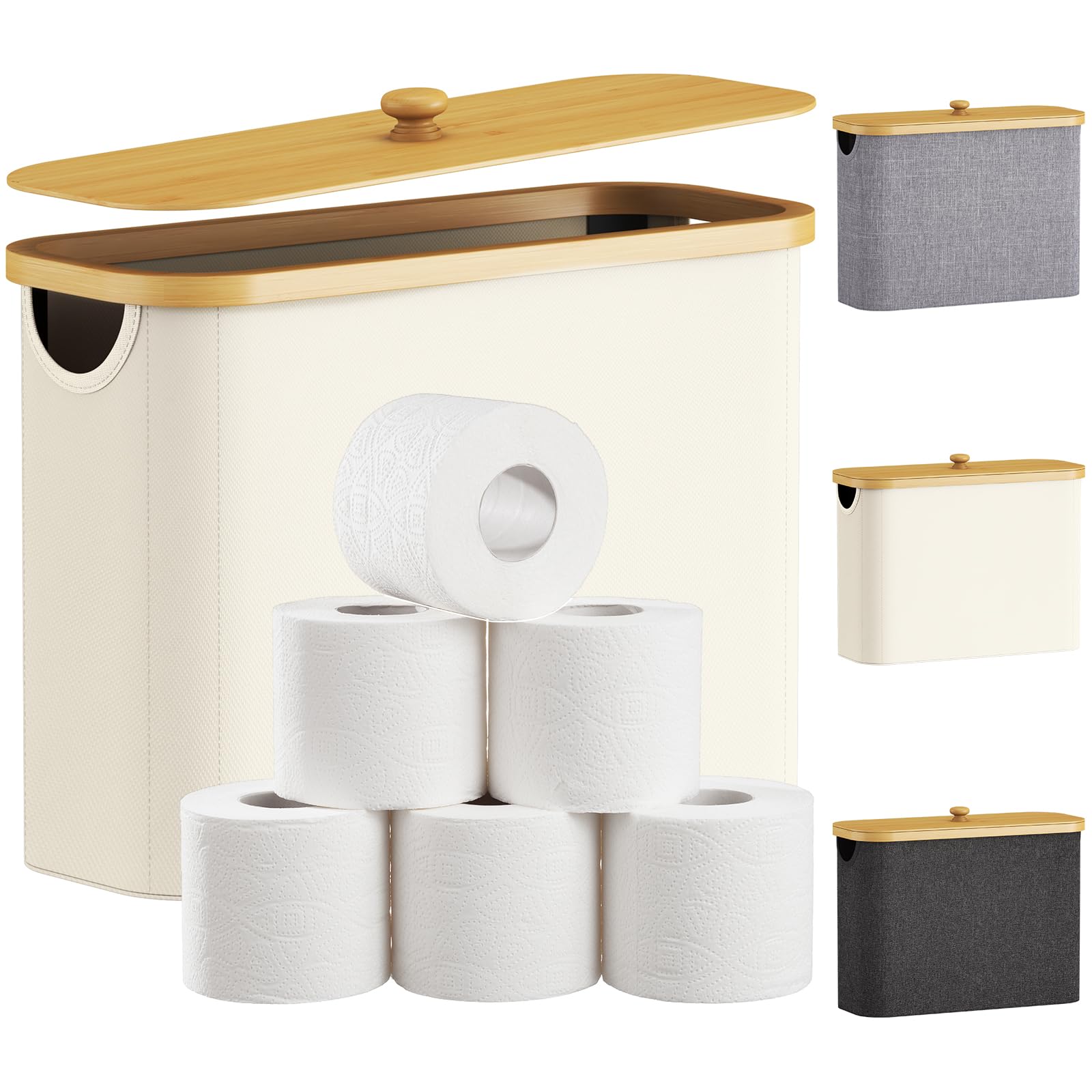 Cesta De Armazenamento De Papel Higiênico Lifewit Holds 9-12 Rolos Brancos