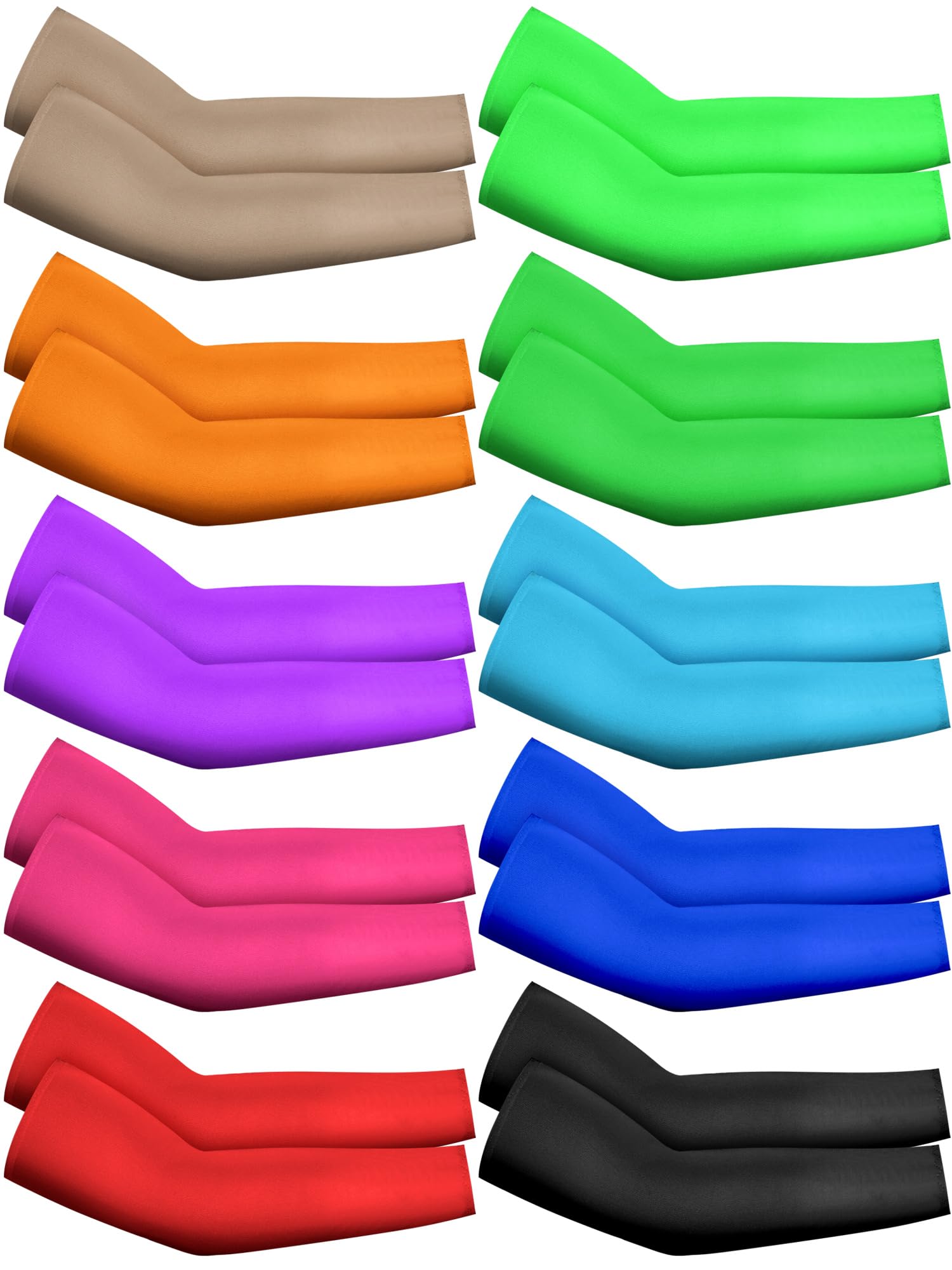 Mangas De Braço Geyoga Kids Baseball Com Proteção Uv, 10 Pares