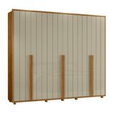 Guarda-roupa Casal Volpi Ripado 6 Portas 6 Gavetas - 7 Decor Cumaru E Opala