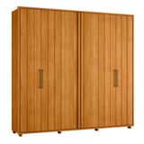 Guarda-roupa Casal Miró Ripado Com Escada 6 Portas 4 Gavetas - 7 Decor Cinamomo
