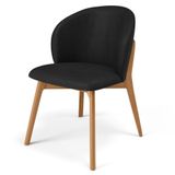 Cadeira De Jantar E Estar Living Estofada Mia L02 Couríssimo Preto - Lyam Decor