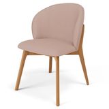 Cadeira De Jantar E Estar Living Estofada Mia L02 Linho Rosê - Lyam Decor