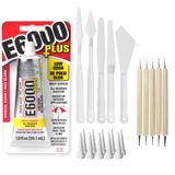 Pacote Adesivo E6000 Plus, Tubo De 56 Ml Com Aplicadores E Ferramentas