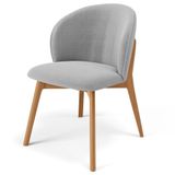 Cadeira De Jantar E Estar Living Estofada Mia L02 Bouclê Cinza - Lyam Decor