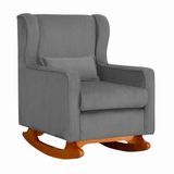 Poltrona De Descanso Com Balanço Leitura E Amamentar Aurora Suede