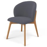 Cadeira De Jantar E Estar Living Estofada Mia L02 Suede Cinza - Lyam Decor