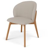 Cadeira De Jantar E Estar Living Estofada Mia L02 Linho Bege - Lyam Decor