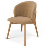 Cadeira De Jantar E Estar Living Estofada Mia L02 Bouclê Mostarda - Lyam Decor