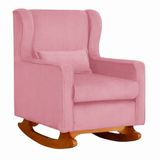 Poltrona De Descanso Com Balanço Leitura E Amamentar Aurora Suede