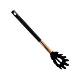 Utensilios De Silicone Preto E Rose Gold Pegador De Macarrão
