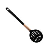 Utensilios De Silicone Preto E Rose Gold Escumadeira