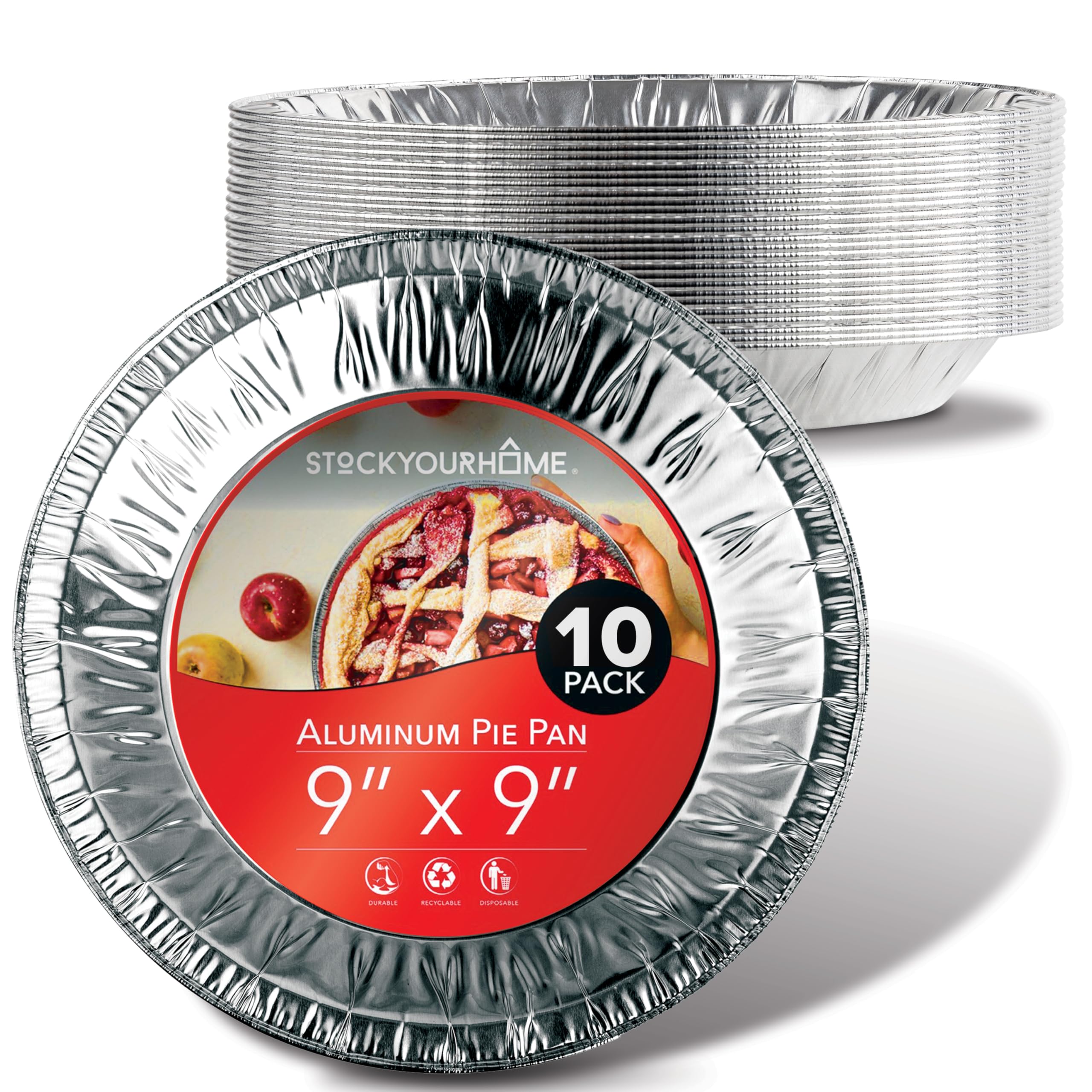 Pie Pans Stock Your Home Alumínio De 9 Polegadas (10 Unidades)