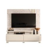 Combo Home Com Pés + Painel Para Tv 60 Polegadas New Apolo - 7 Decor Calacata E Off White