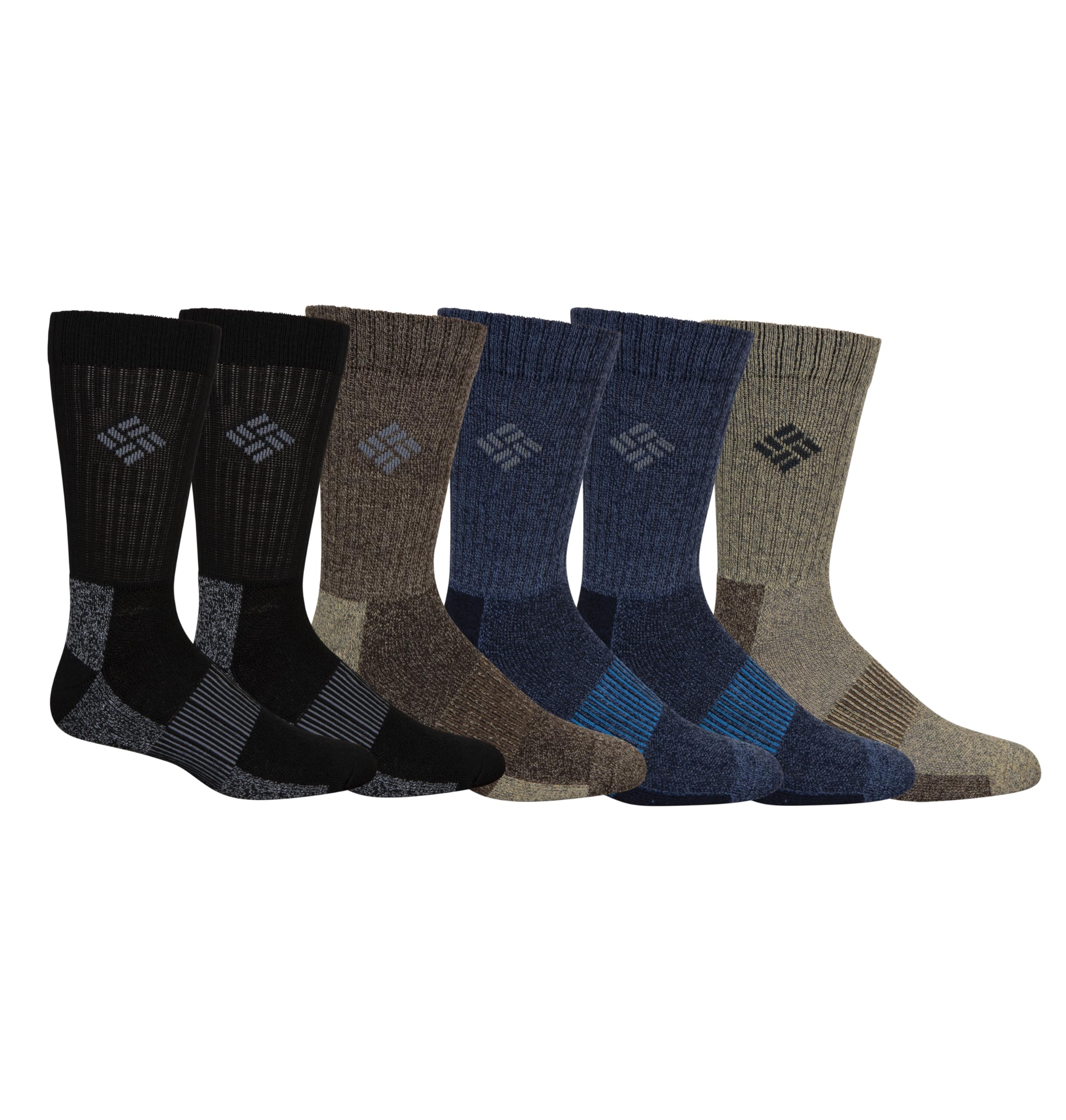 Crew Socks Columbia Moisture Control Para Homens, Pacote Com 6 Unidades, 6 A 12