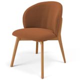 Cadeira De Jantar E Estar Living Estofada Mia L02 Bouclê Terracota - Lyam Decor