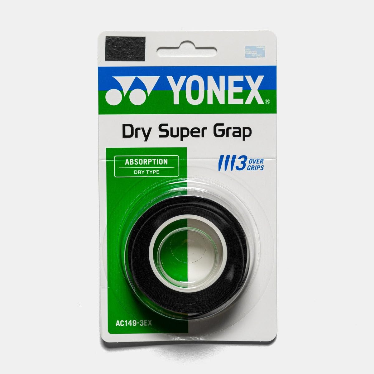 Overgrip Yonex Dry Super Grap Black 0,45 Mm (pacote Com 3)