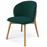 Cadeira De Jantar E Estar Living Estofada Mia L02 Bouclê Verde - Lyam Decor