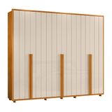 Guarda-roupa Casal Volpi Ripado 6 Portas 6 Gavetas - 7 Decor Cinamomo E Off White