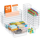 Organizador De Gavetas, Divisórias De Mesa De Plástico Transparente Lifewit 28pcs
