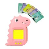 Brinquedo Apraxia Infantil Cartão Inglês Português Dino Rosa