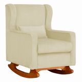 Poltrona De Descanso Com Balanço Leitura E Amamentar Aurora Suede