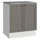 Balcão De Cozinha 70 Cm 2 Portas Branco/cinza Vik Madesa Branco/cinza