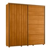 Guarda-roupa Casal Monet Ripado 2 Portas De Correr 4 Gavetas - 7 Decor Cinamomo