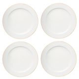 Pratos De Porcelana Rasos Royal Fio De Ouro 27cm 4 Peças