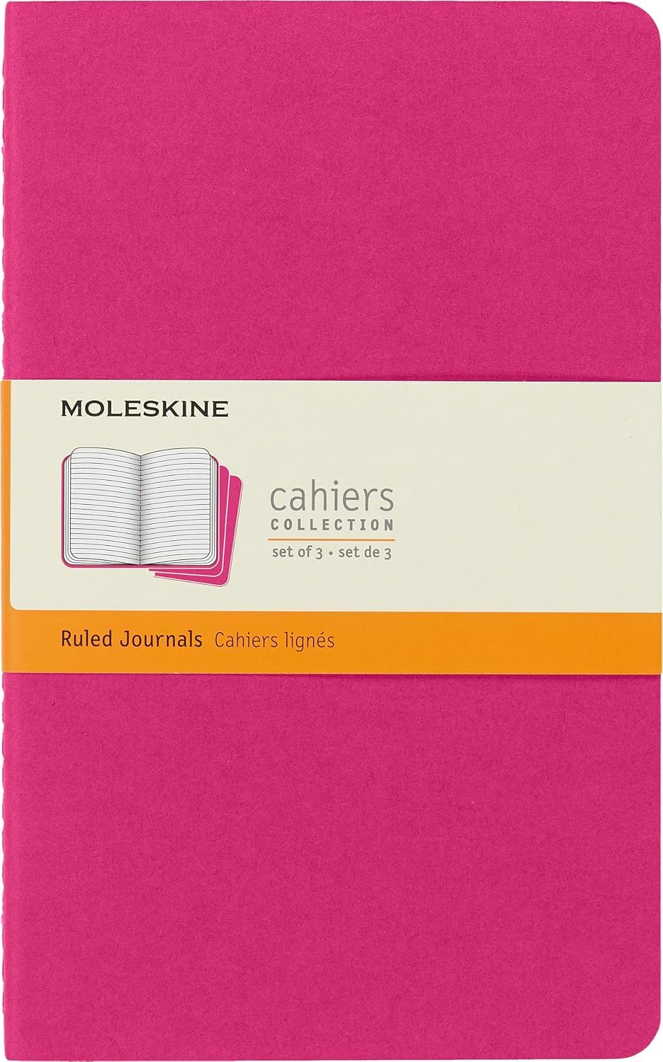 Journal Moleskine Cahier Soft Cover Kinetic Pink, Conjunto De 3