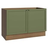 Balcão Gabinete De Pia 120 Cm (sem Tampo) Rustic/verde Vik Madesa Rustic/verde