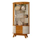 Cristaleira Com Espelho Moss - 7 Decor Cinamomo E Off White