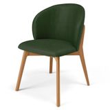 Cadeira De Jantar E Estar Living Estofada Mia L02 Couríssimo Verde Musgo - Lyam Decor