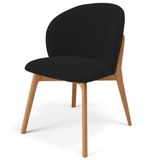 Cadeira De Jantar E Estar Living Estofada Mia L02 Suede Preto - Lyam Decor