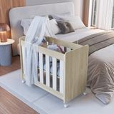 Mini Berço Para Quarto De Bebê 4 Em 1 Evolutivo Carvalho Araguaia / Branco