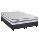 Cama Box Queen: Colchão Molas Masterpocket Ensacadas Herval Parma + Base Crc Suede Gray (158x198)