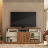 Rack Para Tv 75 Polegadas 70,5cm X 160cm Salvador Perola Metalizado / Amendoa