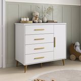 Cômoda Para Quarto Infantil Kids Espresso Móveis Branco