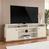 Rack Para Tv 75 Polegadas 67,3cm X 188cm Montana Perola Metalizado / Cinamomo/ Mel
